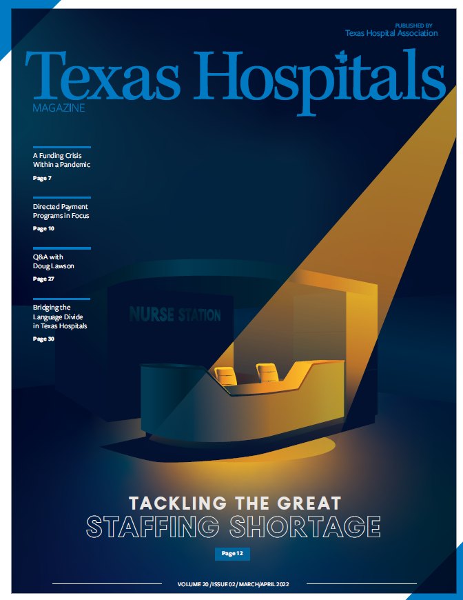 Cover of the March/April 2022 issue of Texas Hospitals magazine