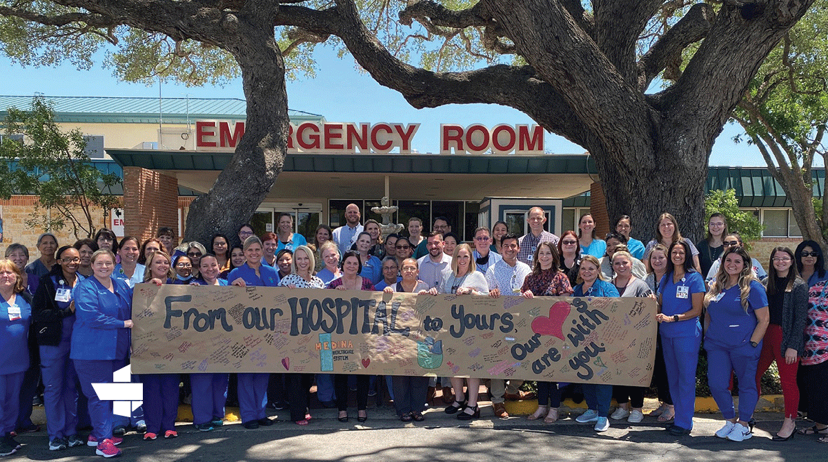 Medina Regional Hospital in Hondo, Texas, sent a signed banner from its hospital staff to health care workers at Uvalde Memorial Hospital.