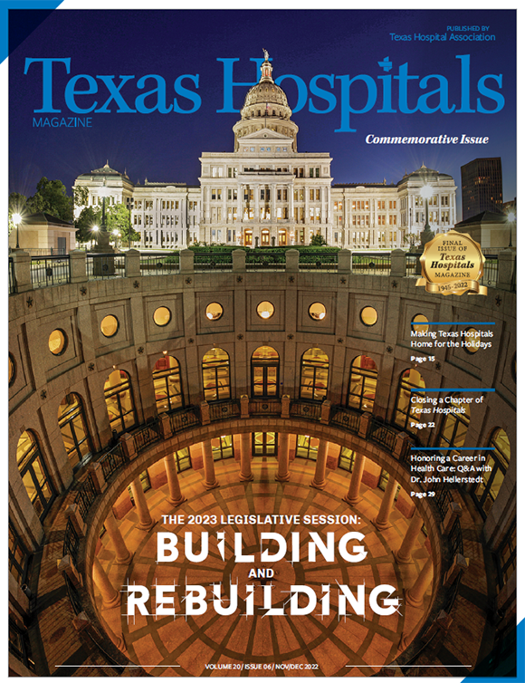 Cover of the November/December 2022 issue of Texas Hospitals magazine