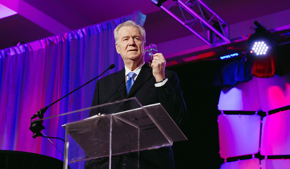Christopher Durovich, FACHE, accepting the Earl M. Collier Award for Distinguished Health Care Administration - Texas Hospital Association Earl M. Collier Award for Distinguished Health Care Administration: Christopher Durovich, FACHE, president and CEO of Children’s Health