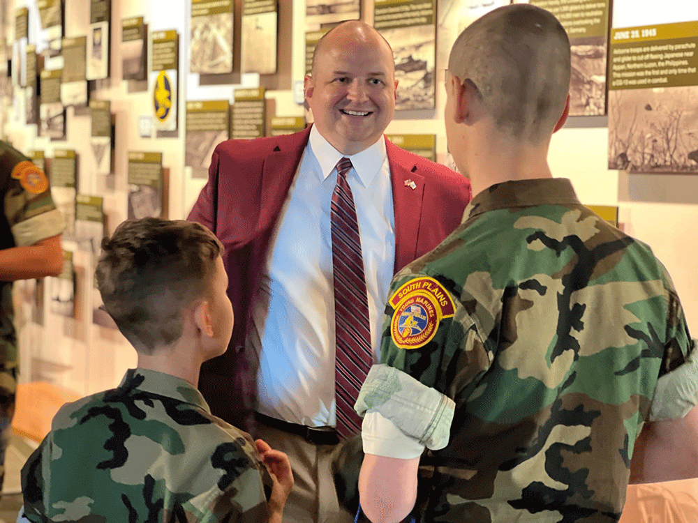 Dr. Gonzalez welcomes cadets to the VA hospital