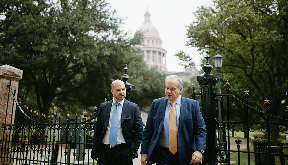 Holland and Hawkins at the Texas Capitol.