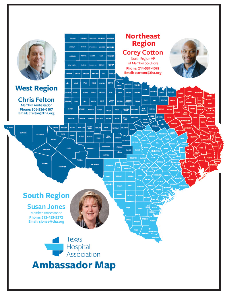 THA Region Map and Ambassadors - Texas Hospital Association THA Region Map and Ambassadors