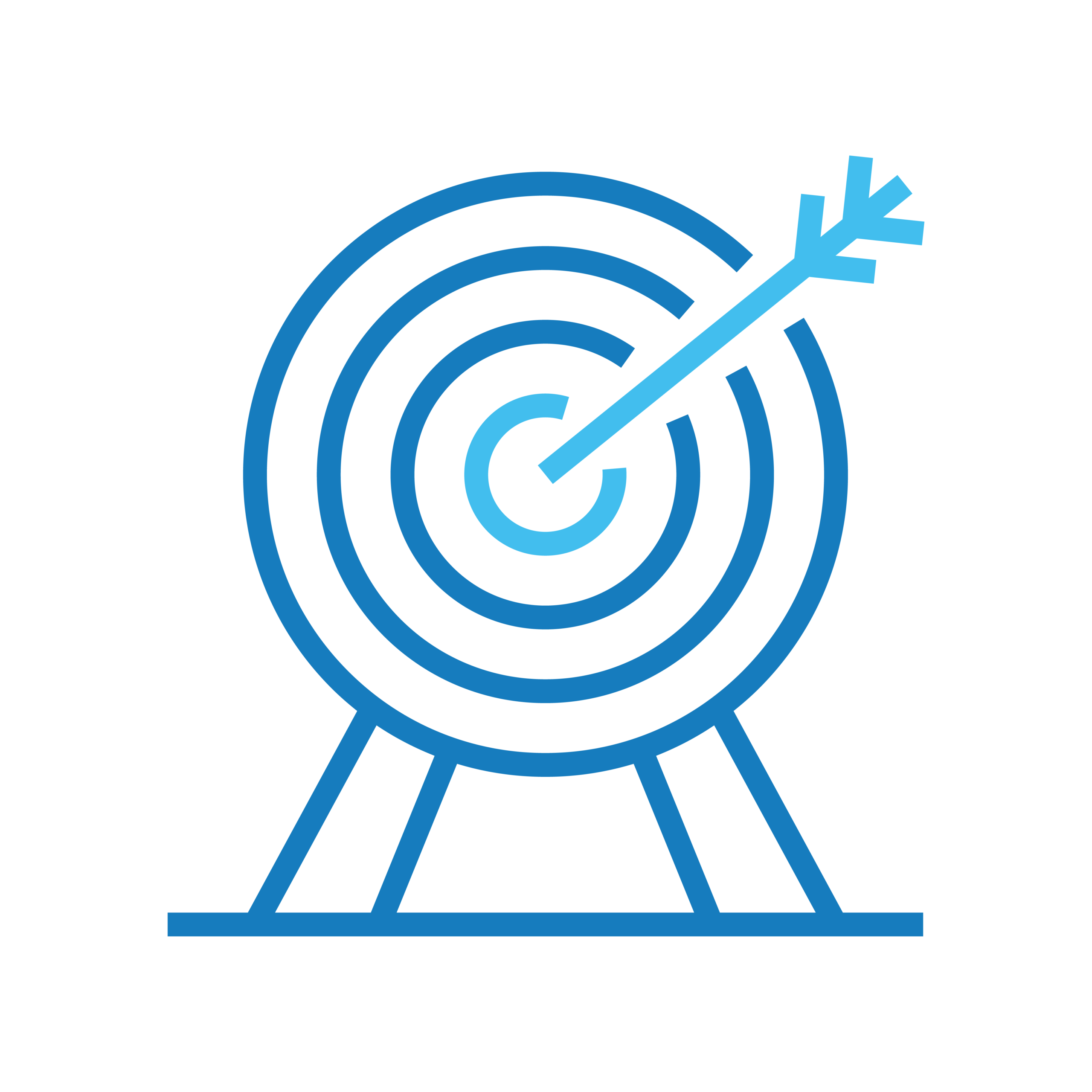 Ensured accuracy in your reporting - Texas Hospital Association Blue target with concentric circles and an arrow piercing the bullseye on a stand, indicating achievement or aiming for a goal