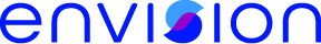 Envion logo: blue wordmark with a purple and light blue swoosh.