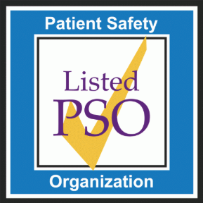 Listed Patient Safety Organization - Texas Hospital Association Listed PSO logo for Patient Safety Organization, with blue border and a yellow diagonal mark.